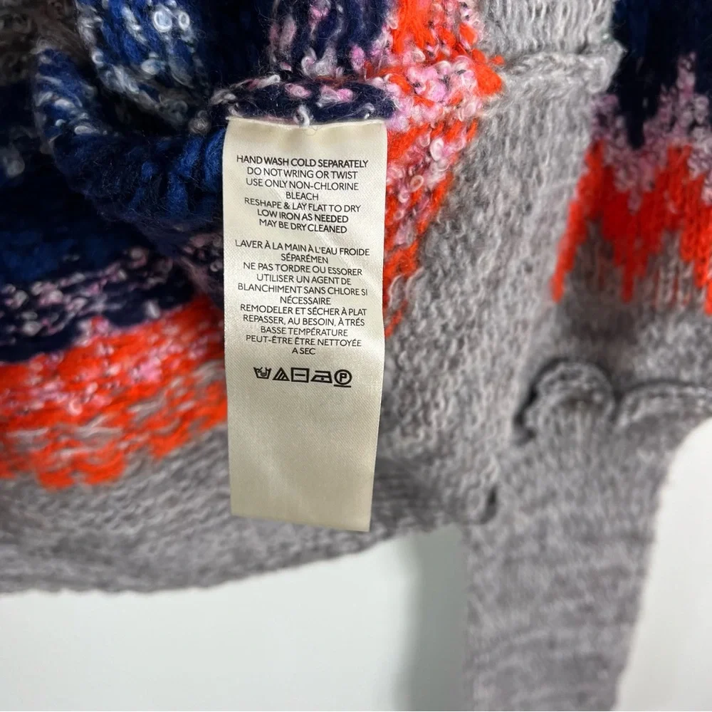 Free People Home For The Holidays Wool Blend Sweater Size Large NWT Gray Combo - Picture 8 of 11